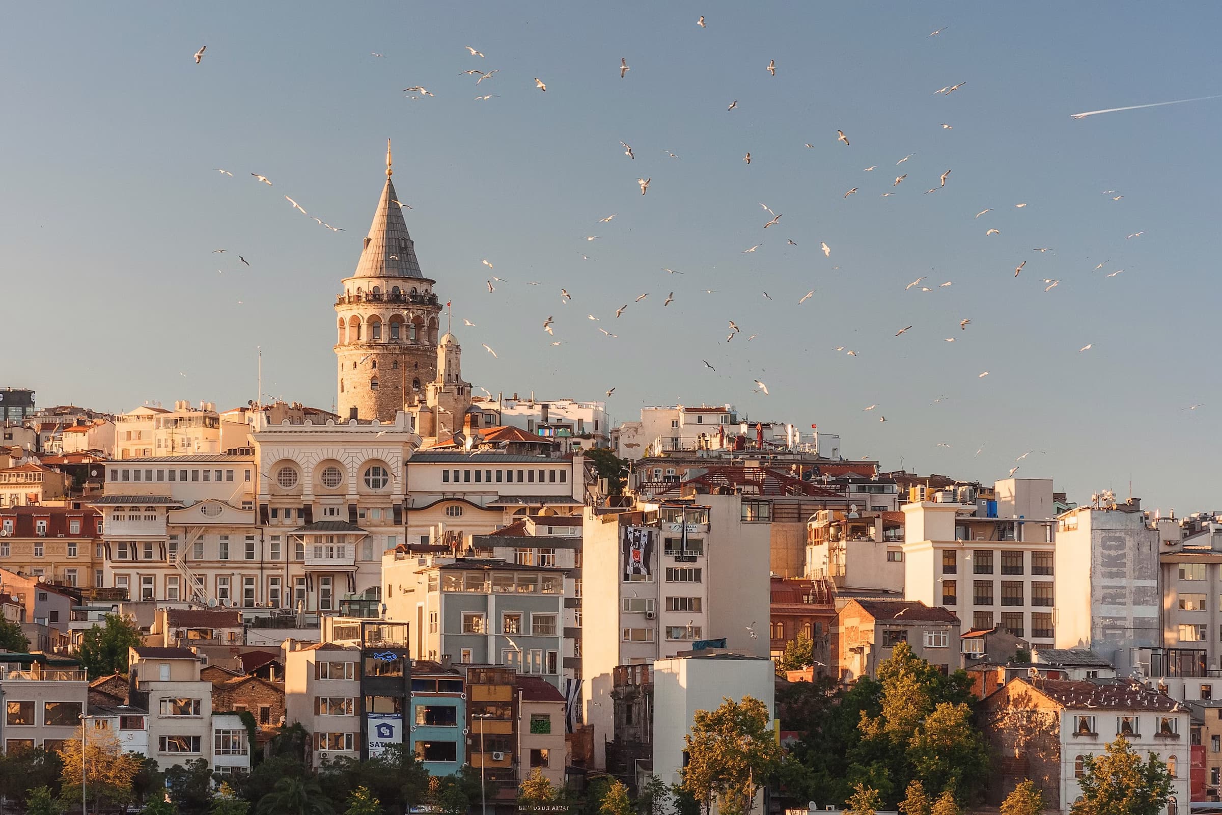 Istanbul skyline with Hagia Sophia and Blue Mosque